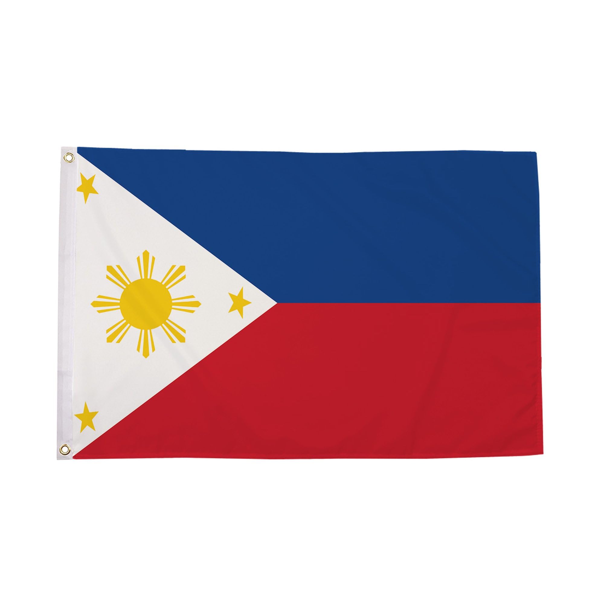 Flagtex Philippines Flag 5ft x 3ft National Flag Blue Red White Triangle Yellow Sun Eight Rays Three Stars Premium Quality Polyester Double Stitched Brass Grommets 150cm x 90cm Indoor Outdoor Banner — image 1
