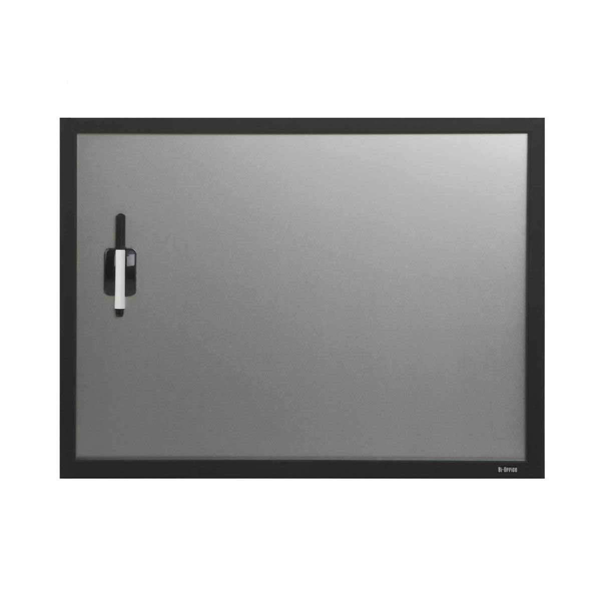 Bi-Office Dry Wipe Board, Silver Finish, Black Frame, 60 x 45 cm