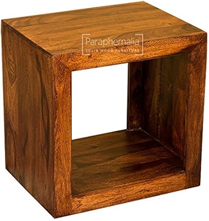 Paraphernalia Gaya Cube Solid Sheesham One Hole Cube Table Storage Cube Side Table Amazon Co Uk Kitchen Home