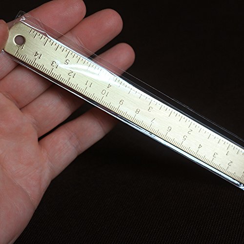 EKLOEN 6 Inch Brass Ruler, Durable Tiny Ruler, Ideal for Notebooks, Planners, Diaries and As a Bookmark