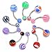 Coolrunner ® Wholesale Belly Navel Button Rings Bar Barbells Ball Acrylic Steel (50)