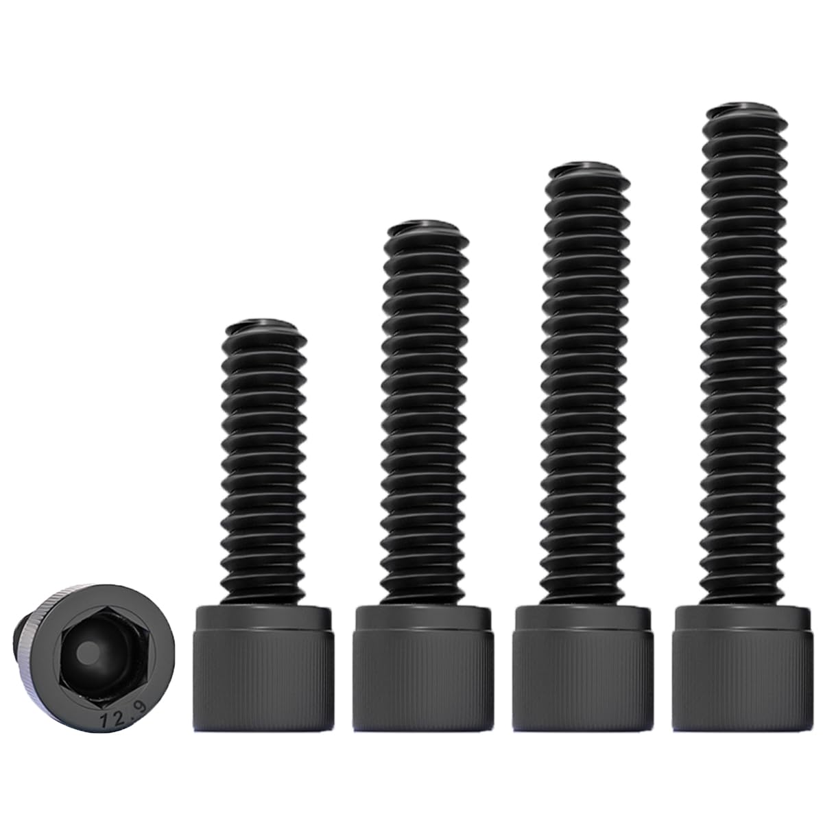 Qrity 20PCS M4x28mm Cylinder Screws with Hexagon Socket, Carbon Steel Fully Thread Fastener Screw, Black Socket Head Cap Bolts fot Repair — image 1