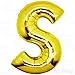 40 Inch Giant Jumbo Helium Foil Mylar Balloons (Premium Quality), Glossy Gold, Letter S