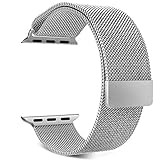 Apple Watch Band, MoKo Milanese Loop Stainless Steel Bracelet Smart Watch Strap for Apple Watch 42mm All Models with Unique Magnet Lock, No Buckle Needed - SILVER (Not Fit iWatch 38mm Version 2015)