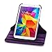 AiSMei Tab 4 8.0 Case, Rotating Stand Case for Samsung Galaxy Tab 4 8.0 SM-T330NU SM-T331, SM-T337 8-Inch Tablet PC, 8inch PU Leather Case + Bonus Stylus + Screen Protector - Purple