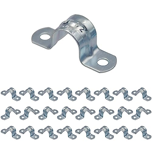 ISPINNER 25pcs 1/2 Inch Zinc Plated Steel EMT Pipe Straps U Bracket