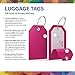 Shacke Large Luggage Tags (2pcs) with Privacy Cover and Steel Loops (Pink)