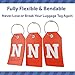 Initial Luggage Tag with Full Privacy Cover and Stainless Steel Loop – (Letter N)