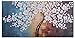 Wieco Art Blooming life Large Modern Stretched and Framed White Flowers Artwork 100% Hand Painted Floral Oil Paintings on Canvas Wall Art Ready to Hang for Living Room Bedroom Home Decorations L