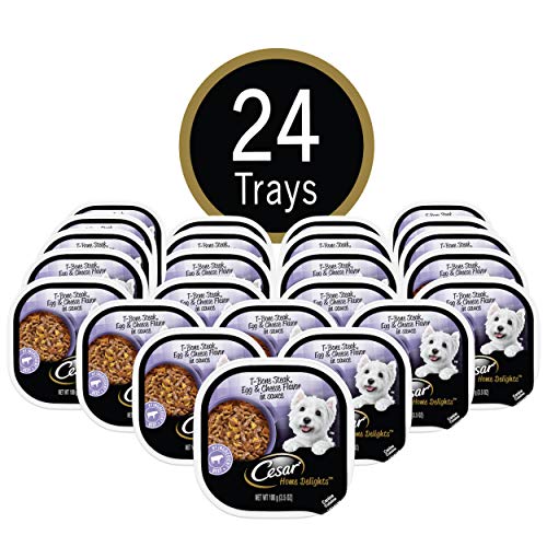 CESAR HOME DELIGHTS Soft Wet Dog Food TBone Steak, Egg & Cheese Flavor