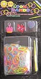 D.I.Y. LOOM BANDS Colorful 'NEON' SET w 300 RAINBOW Color 'NEON' RUBBER BANDS (NO Latex), 3 CHARMS (Butterfly, Crown & Heart), CLIPS & TOOL