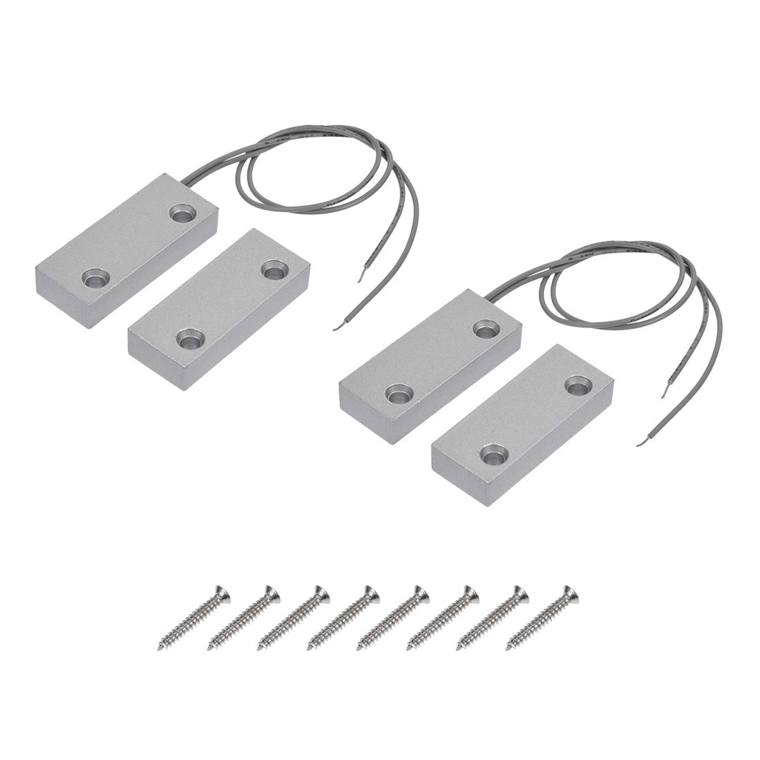 sourcing map Rolling Door Contact Magnetic Reed Switch Alarm with 2 Wires for N.C. Applications MC-52 2Set