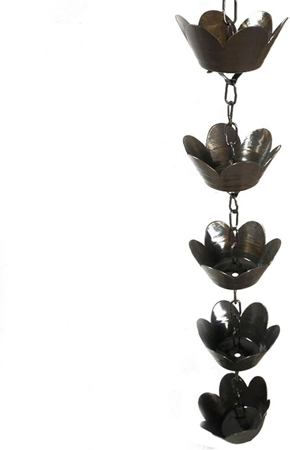 DIYARTS Rain Gutter Chain Metal Chain Flower Hanger Rain Chain Kit