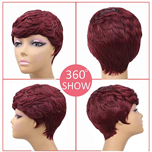 Short Wigs, Pixie Cut Wigs for Black Women Pixie Curly Synthetic Wigs