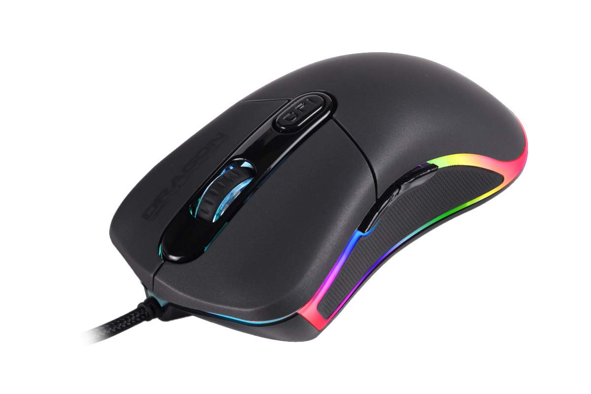 Dragonwar G21 CASTER Professional RGB 7000dpi Ergonomic and Customizable Gaming Mouse with 7 Buttons – Black