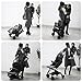 Amzdeal Airplane Lightweight Stroller with Pull Rod Umbrella Stroller One-hand Fold Design Baby Infant Travel Stroller - Black