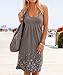 Aelson Womens Summer Casual Sleeveless Mini Printed Vest Dresses,Gray,Small