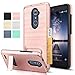 ZTE ZMAX Pro Z981 Case, ZTE Carry Case,ZTE Imperial Max Z963U / Max Duo LTE Case with HD Screen Protector,AnoKe[Card Slots Wallet Holder]Kickstand Shockproof Case For ZTE ZMAX Pro KC1 Rose Gold