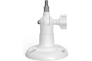 Holicfun 360° Adjustable Indoor/Outdoor Security Camera Wall Mount - Universal 1/4"-20 Thread Mounting Bracket for Ring, Blink, Eufy, Google Nest, Arlo, Wyze & More - White