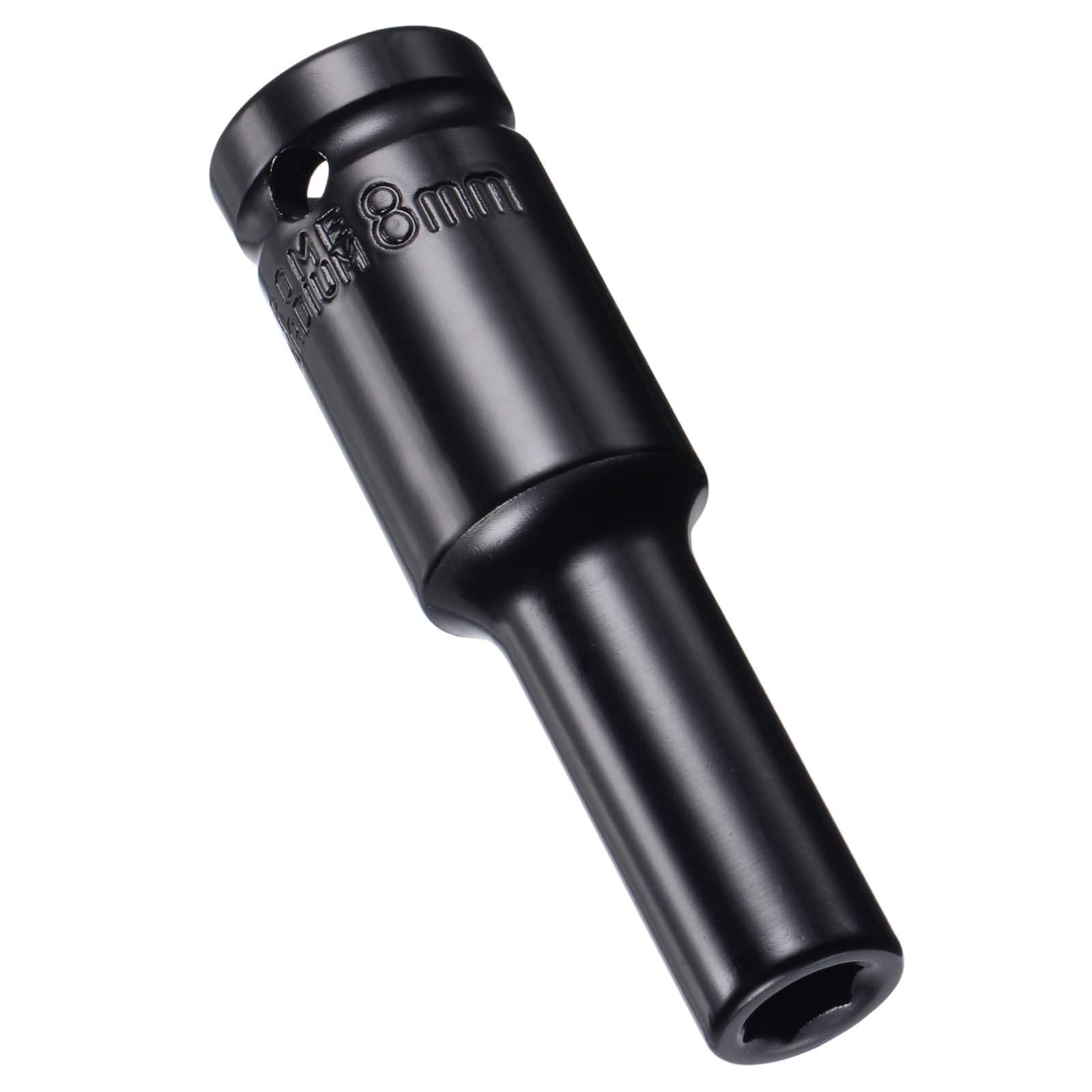 MACHSWON 2Pcs 1/2 Inch Drive - 8mm Deep Impact Socket with 6 Point Design, Heat-Treated Cr-V Steel 78mm Length, Metric Sizes