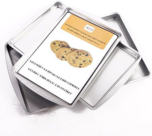 3 Piece Bakeware Jelly Roll Pan - Warp Resistant Nonstick Baking Pan ,Harmless Non-toxic Rectangular Toasting Pan ,Baking Tray，Biscuit Brownie Pan, Easy Clean &amp; Dishwasher Safe