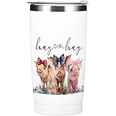 Pig Gifts Pig Stuff Tumbler, 20 oz Stainless Steel Coffee Mug,Travel Cup,Insulated Cup with Lid for Car,Western Gifts Country Girl Gift for Women Sister Friend Mom Aunt Wedding Birthday Christmas