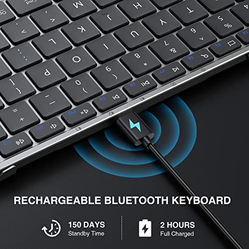 ProtoArc Foldable Bluetooth Keyboard, XK01 Full Size Folding Wireless