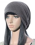 JollyChic Women's Loose Brief Cotton Knit Dome Hat Grey