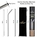 CAPRIER 10 Reusable Straws 10.5 inches Premium Set, Extra Long Stainless Steel Straws, Metal Straws for Yeti Tumbler, No Fading Color Dishwasher (10 Straws, 2 Brush, 1 Handmade Case, 1 Pouch) | Silver