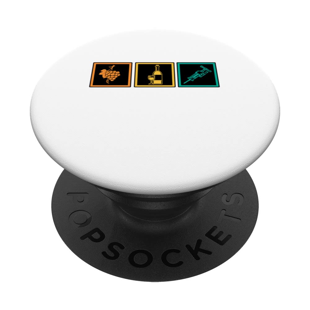Retro Graphic Wine Maker Wine Lover Wine Drinker Vino Taste PopSockets Swappable PopGrip