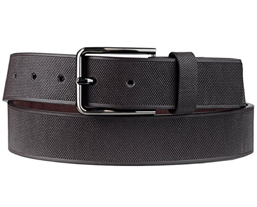Eurosport Men's Textured Bonded Leather Casual Cut-To-Fit Belt with Square Buckle, Brown, Xlarge
