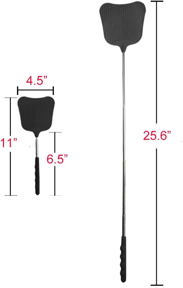 Lecoku 5 Pack Telescopic Fly Swatter Manual Heavy Duty Plastic Flyswatter with Extendable Stainless Steel Pole 5 Colors: Garden & Outdoor