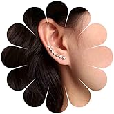 Sttiafay Boho Crystal Ear Crawler Earrings Cubic Zirconia Ear Climber Earrings Gold Rhinestone Stud Earrings Cz Ear Climber Hook Earrings Jewelry for Women