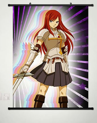 Wall Scroll Poster Fabric Painting For Anime Fairy Tail Erza Scarlet 026