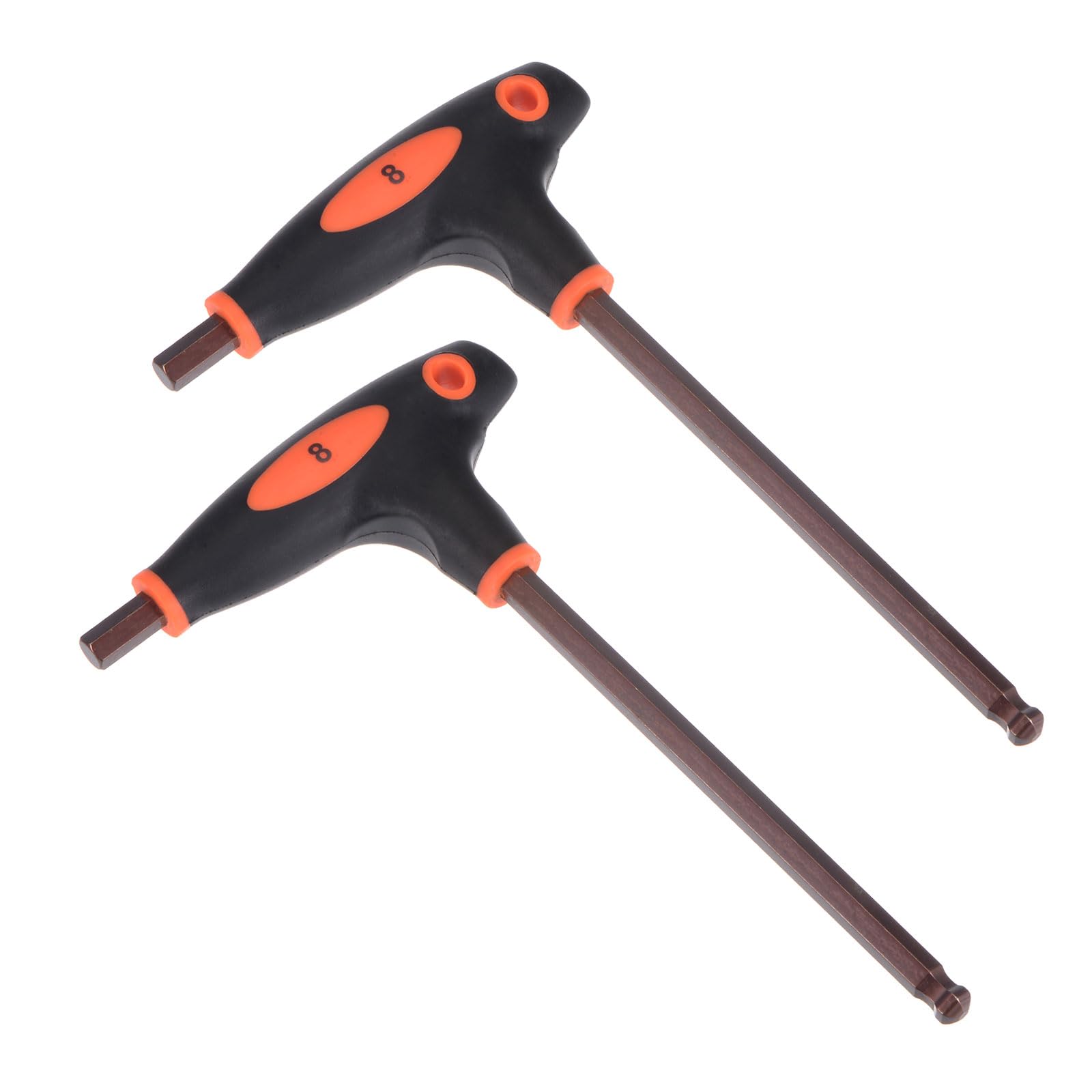 CoCud T-Handle Ball End Hex Key, 8mm Hex, S2 Steel Metric T-Key Wrench Red - (Applications: for Basic Home Repair and Mechanical Maintenance), 2-Pieces