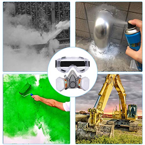 Reusable Face Cover Set for Painting,Gas, Dust, Machine Polishing, Organic Vapors with Filter
