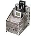 Supla 3 Slot Rustic Torched Wood Remote Control Caddy Media Organizer Desktop Organizer Remote Control Holder Pen Pencil Sundries Holder Storage Rack Supply Storage Rack for Office Living Room