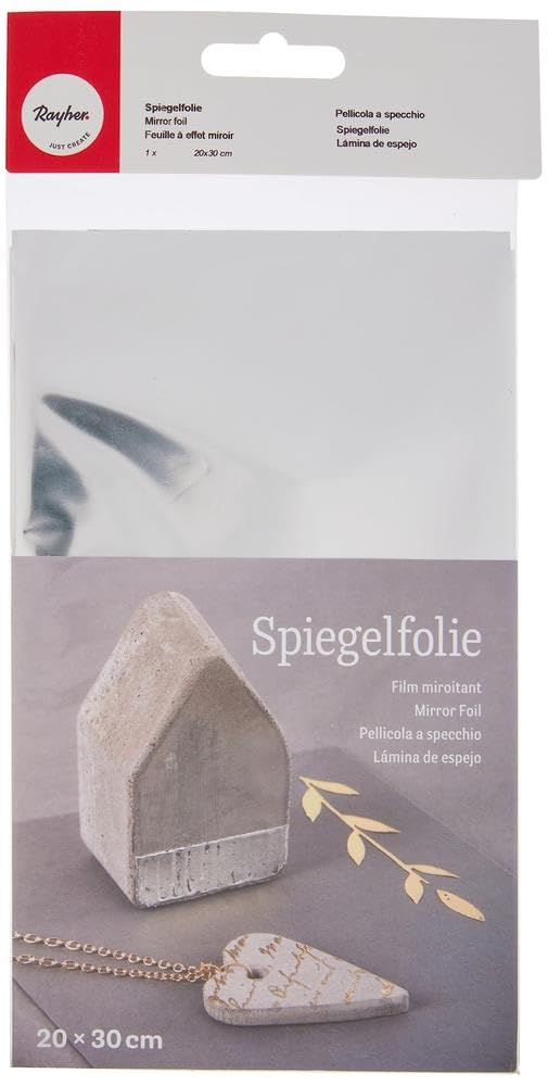 Rayher 8128322 Mirror Foil 20 x 30 cm Self-Service Bag/Pack of 1 Silver