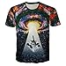 Rxbc2011 Men's Short Sleeve Top 3D Printed Alien Cat Invasion T Shirt