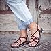 Plaka Palm Leaf Flat Summer Sandals for Women | Perfect for the Beach Walking & Dressy Occasions | Sangria | Size 9