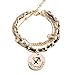 Jewelry Womens Link Bracelet, Constellation Zodiac Sign Logo Charms, Adjustable Size Bangle