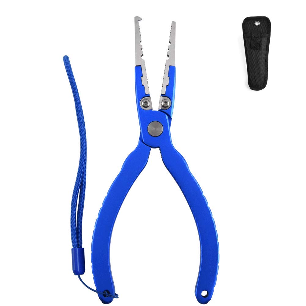 MILLION SOURCE Multifunctional Fishing Pliers with CNC Aluminum Handles Design Suitable for Outdoor Fishing Blue