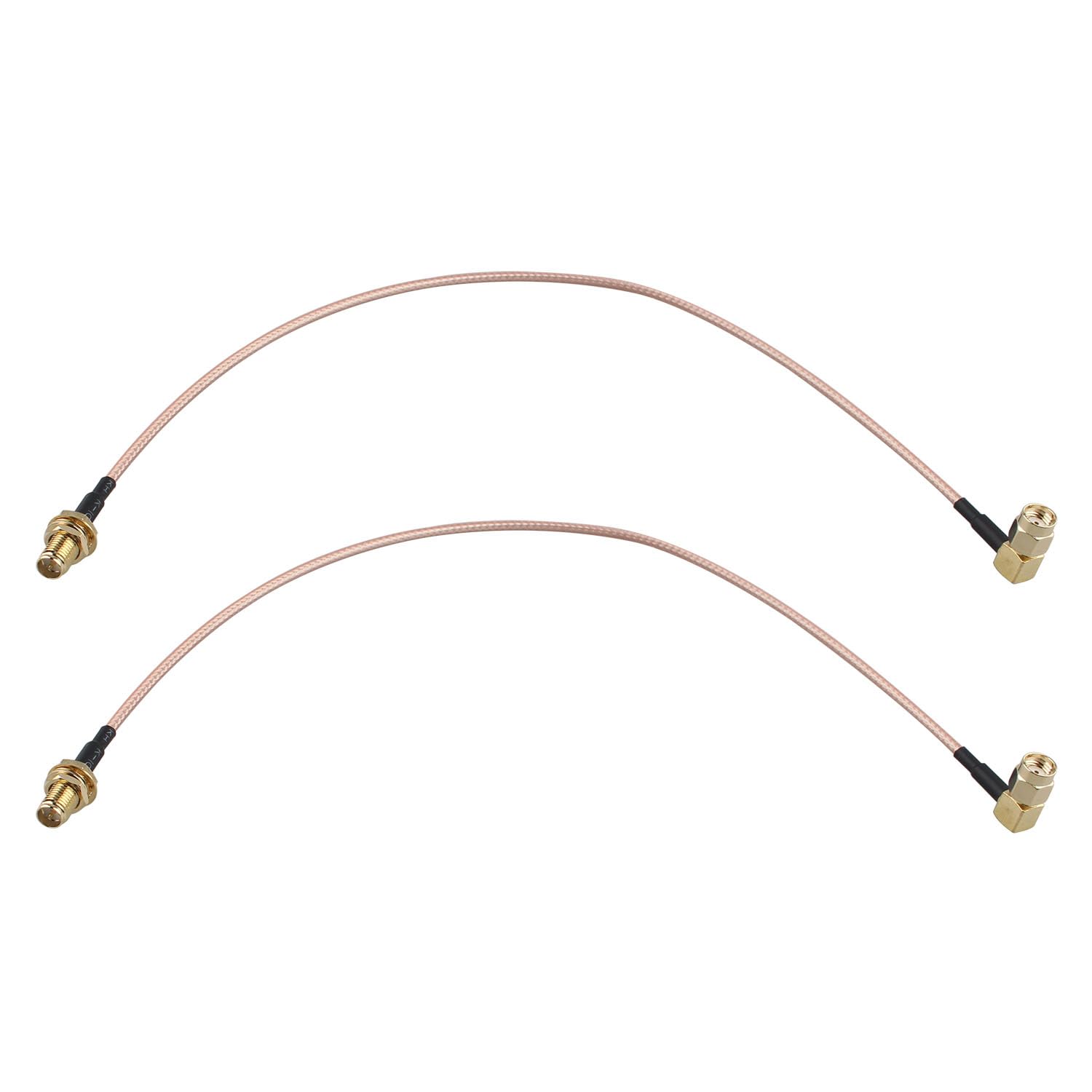 Futheda 2pcs RP-SMA Male Right Angle to RP-SMA Female Bulkhead Mount WiFi Antenna Extension Cable RG316 Coaxial Cable 30cm/12 inch for WiFi Router USB Adapter IP Security Camera Mini PCIE Card