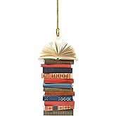 Book Christmas Tree Ornament, Gifts for Book Lovers, Acrylic Creative Christmas Book Car Decoration, Christmas Tree Decoration Home Décor Accents