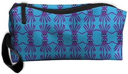 Wonky Purple Octopuses Oxford Cloth Portable Girl Women Travel Storage Bags Feature Printing Receiving Bag Wallets Purse Zipper Stationery Kits Makeup Bags Multi-function Bag
