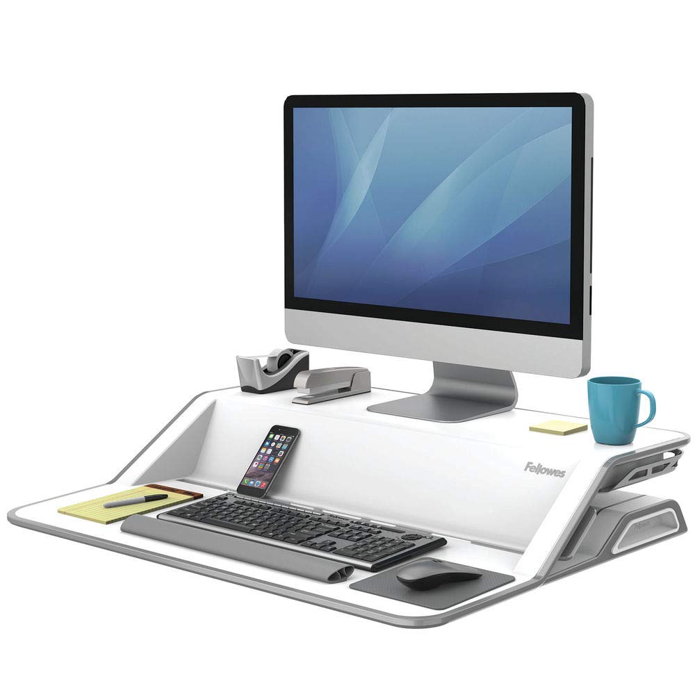 Fellowes Workstation Sit Stand, White, BB71890