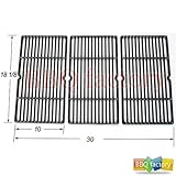 bbq factory® JGX993 Replacement Cast Iron Cooking Grid Porcelain coated Set of 3 for Select Gas Grill Models By Charbroil, Cuisinart, Kenmore, Tuscany and Others