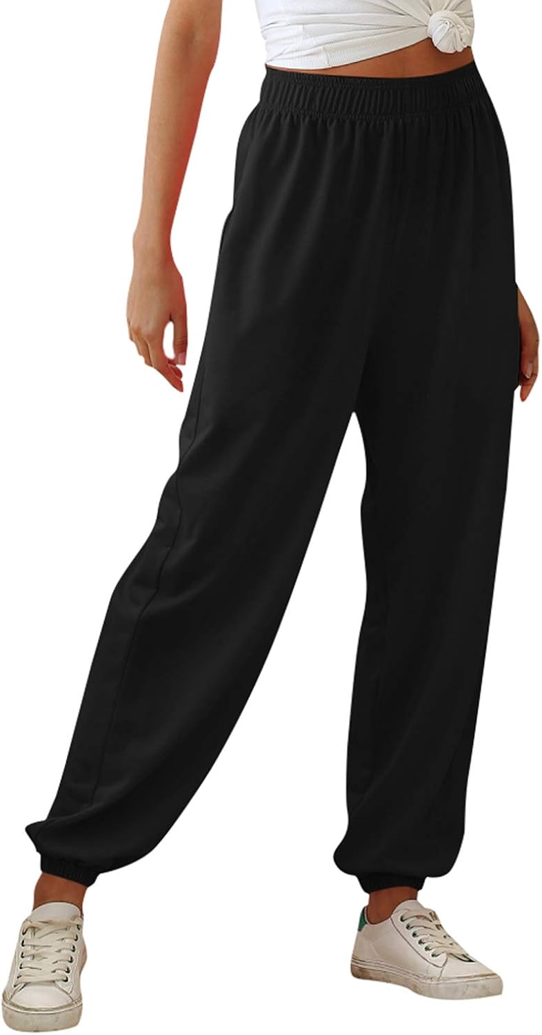 CZZSTANCE Women's High Waisted Sweatpants Joggers Pants with Pockets Workout Sport Gym Athletic Yoga Lounge Trousers: Clothing