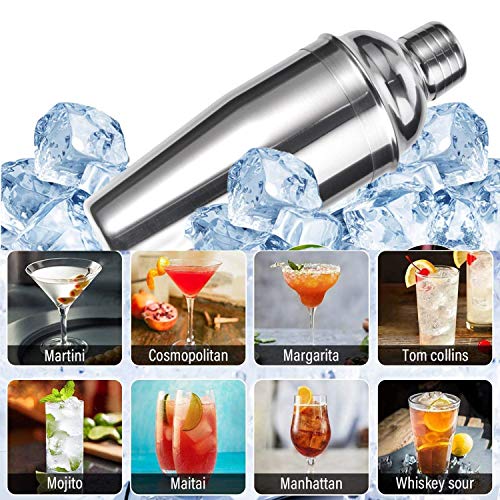 ACEBON Cocktail Shaker Set Edelstahl 15-teiliges Barkeeper Set Bar Zubehör Cocktail Set 750 ML CocktailShaker mit Bambus… – Bild 6