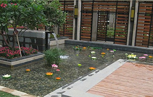 Wowlife 4 Pieces Artificial Floating Water Lily/Lotus Foam Flower Pond Decor (Small)